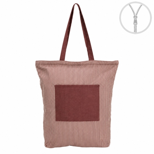 BOLSA GRANATE RAYAS ALGODON