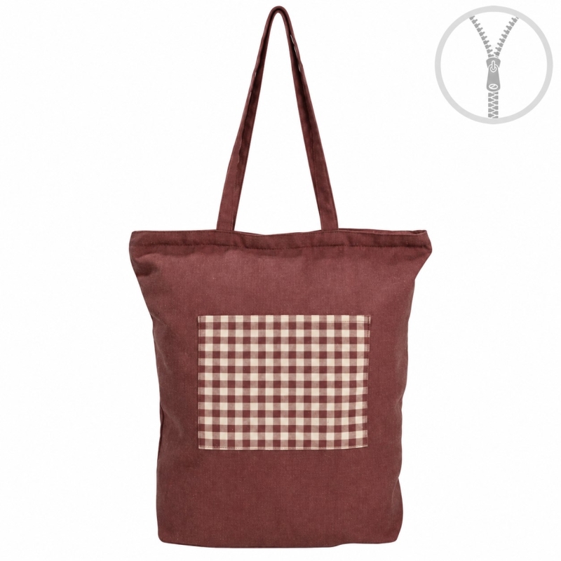 BOLSA GRANATE RAYAS ALGODON