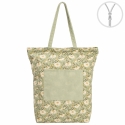 BOLSA VERDE FLORES ALGODON