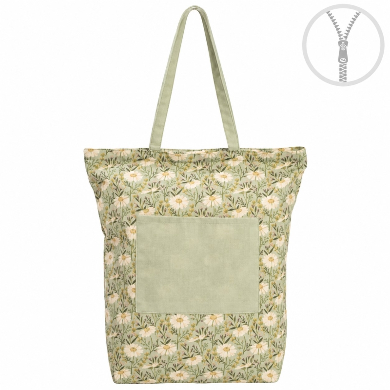 BOLSA VERDE VICHY ALGODON