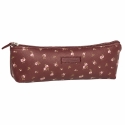 ESTUCHE GRANATE FLORES POLIPIEL