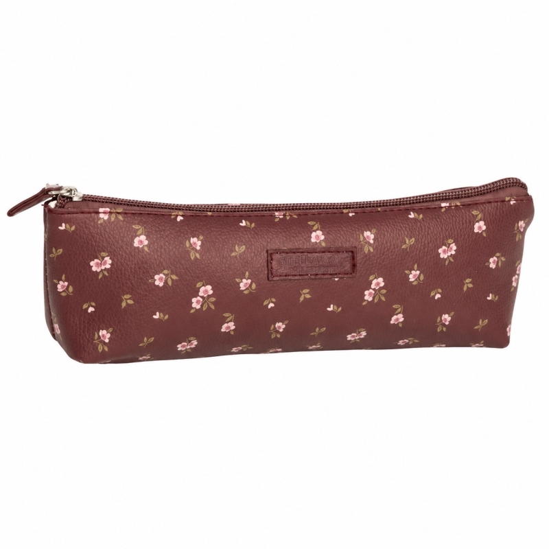 ESTUCHE GRANATE RAYAS POLIPIEL