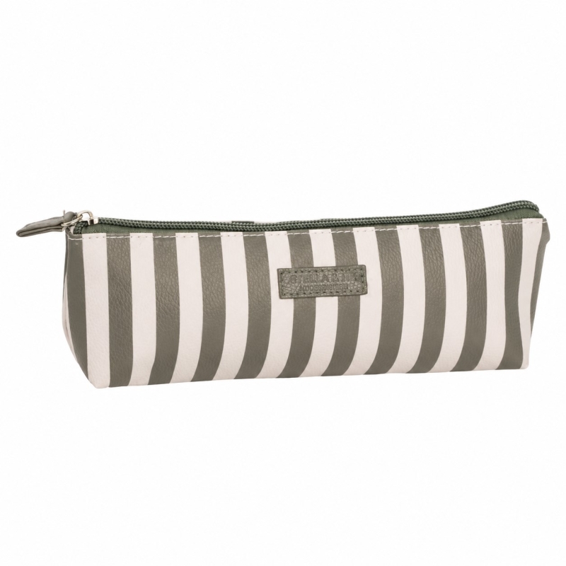 ESTUCHE GRANATE RAYAS POLIPIEL