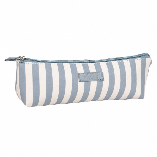 ESTUCHE AZUL RAYAS POLIPIEL