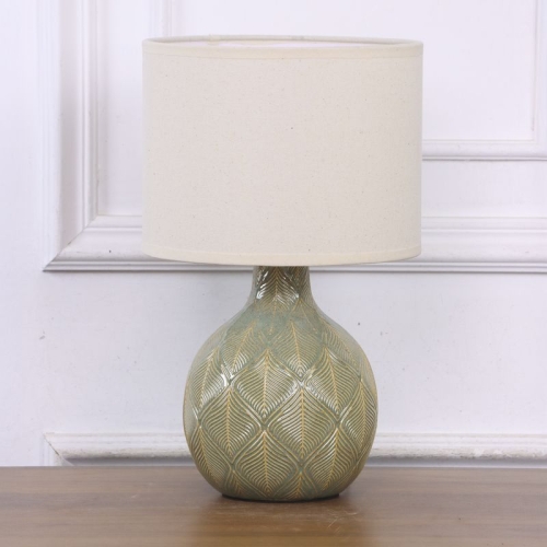 LAMPARA 33CM VERDE CERAMICA E14