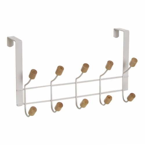 PERCHERO PUERTA BLANCO METAL 34x19x10