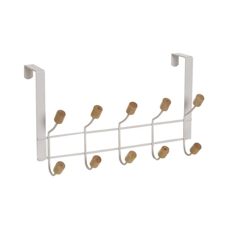 PERCHERO PUERTA BLANCO METAL 34x19x10